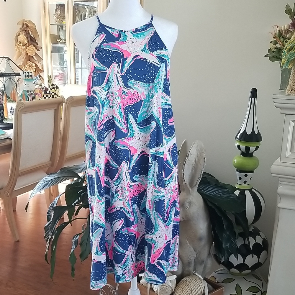 Lilly Pulitzer Blue and Pink Starfish Dress